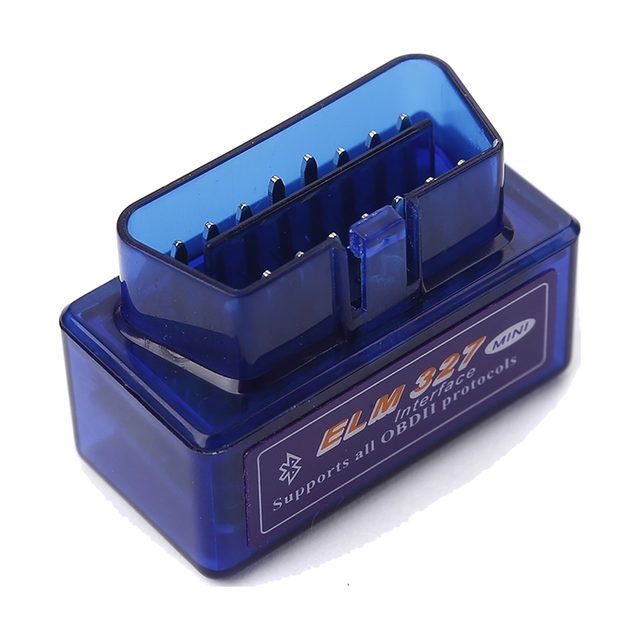 Mini ELM327 Bluetooth v2.1 ar caurspīdīgi zilu korpusu
