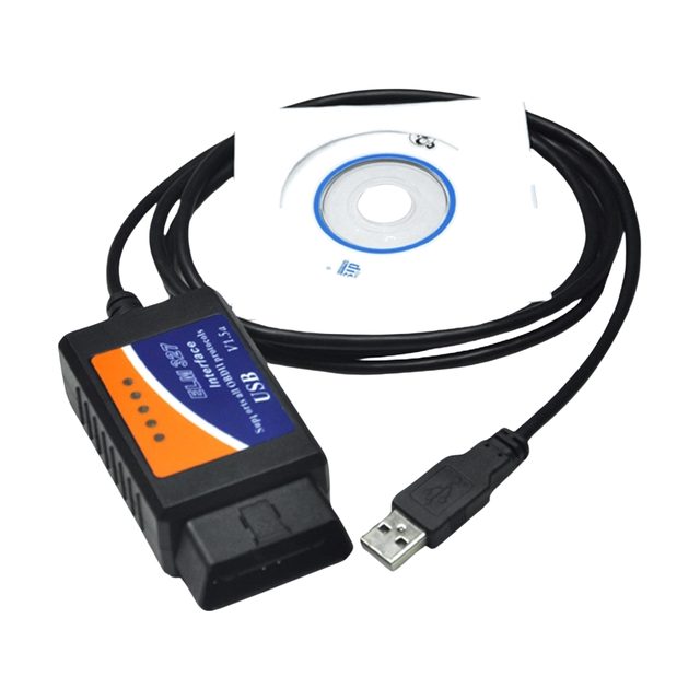 ELM327 USB adapteris ar kabeli un programmu CD