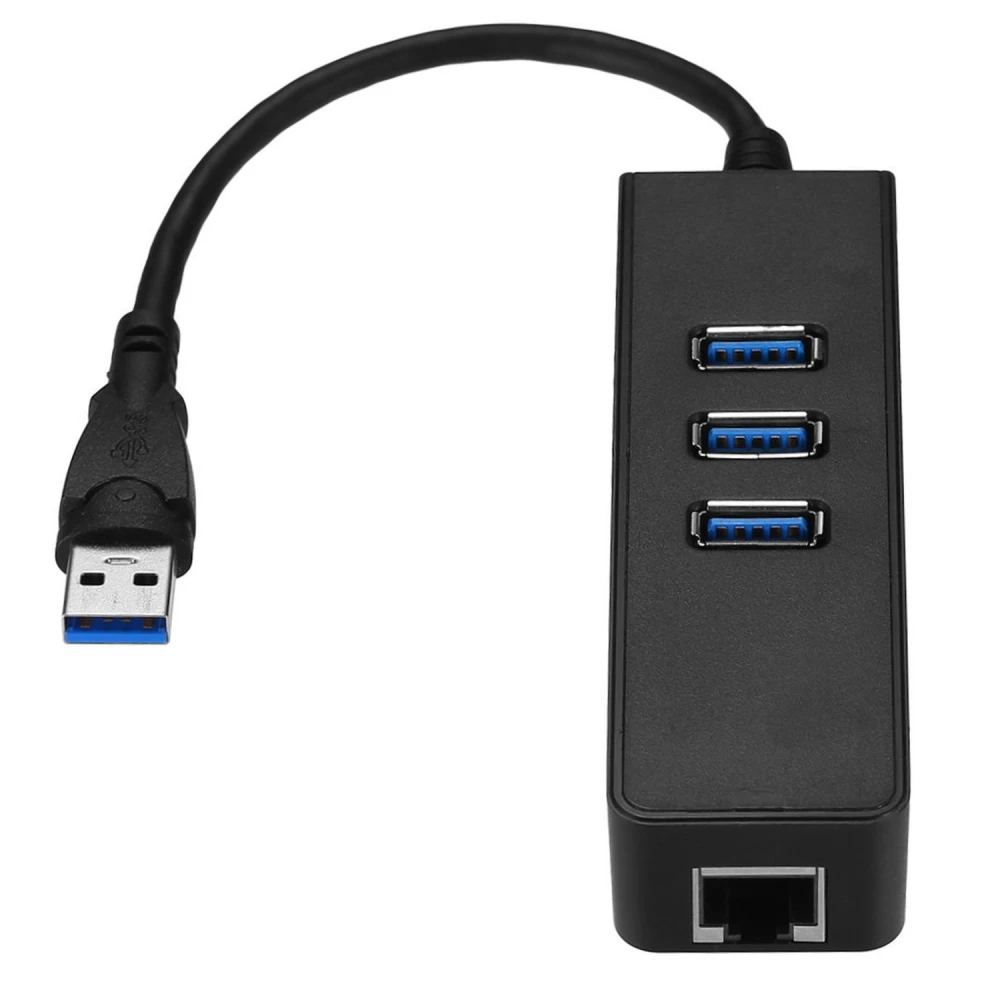 Hub USB 3.0 con puerto Ethernet RJ45 Gigabit para conexión rápida y estable