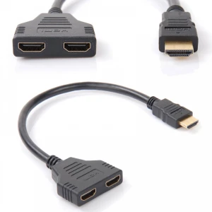 HDMI vīrieša uz 2 HDMI sieviešu izejām splitter satkit