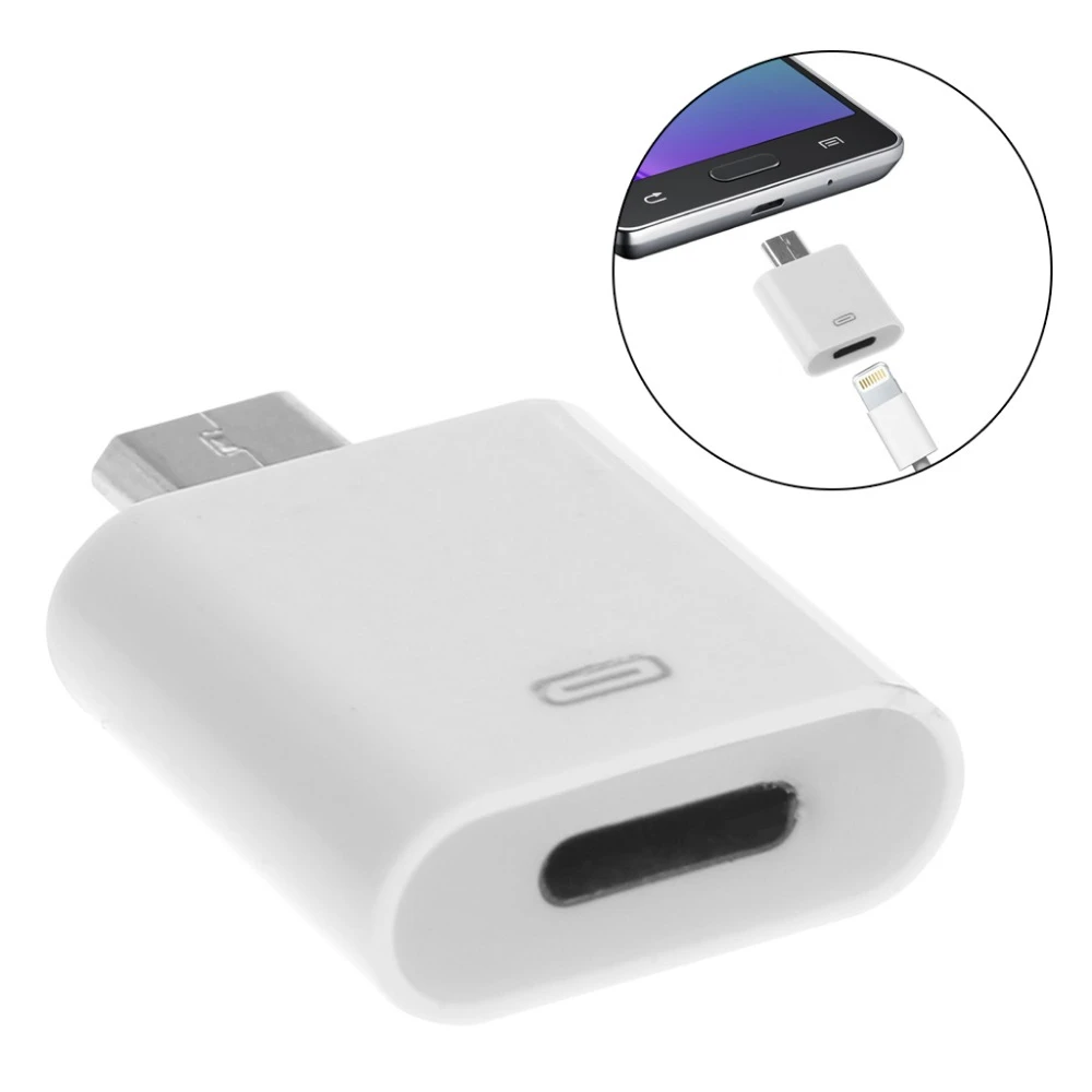 8 kontaktu Lightning sieviešu uz Micro USB vīriešu adapteris