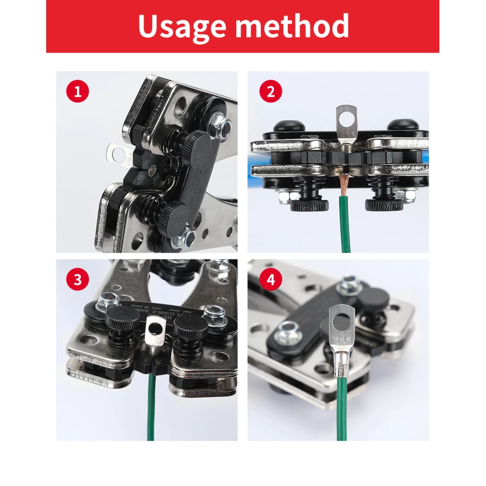 Kabeļu uzgaļu presēšanas knaibles 6-50mm² ar neslīdošiem rokturiem