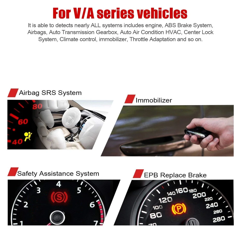 Ancel VD500 OBD2 VW, Audi, Seat un Skoda - kodu lasītājs