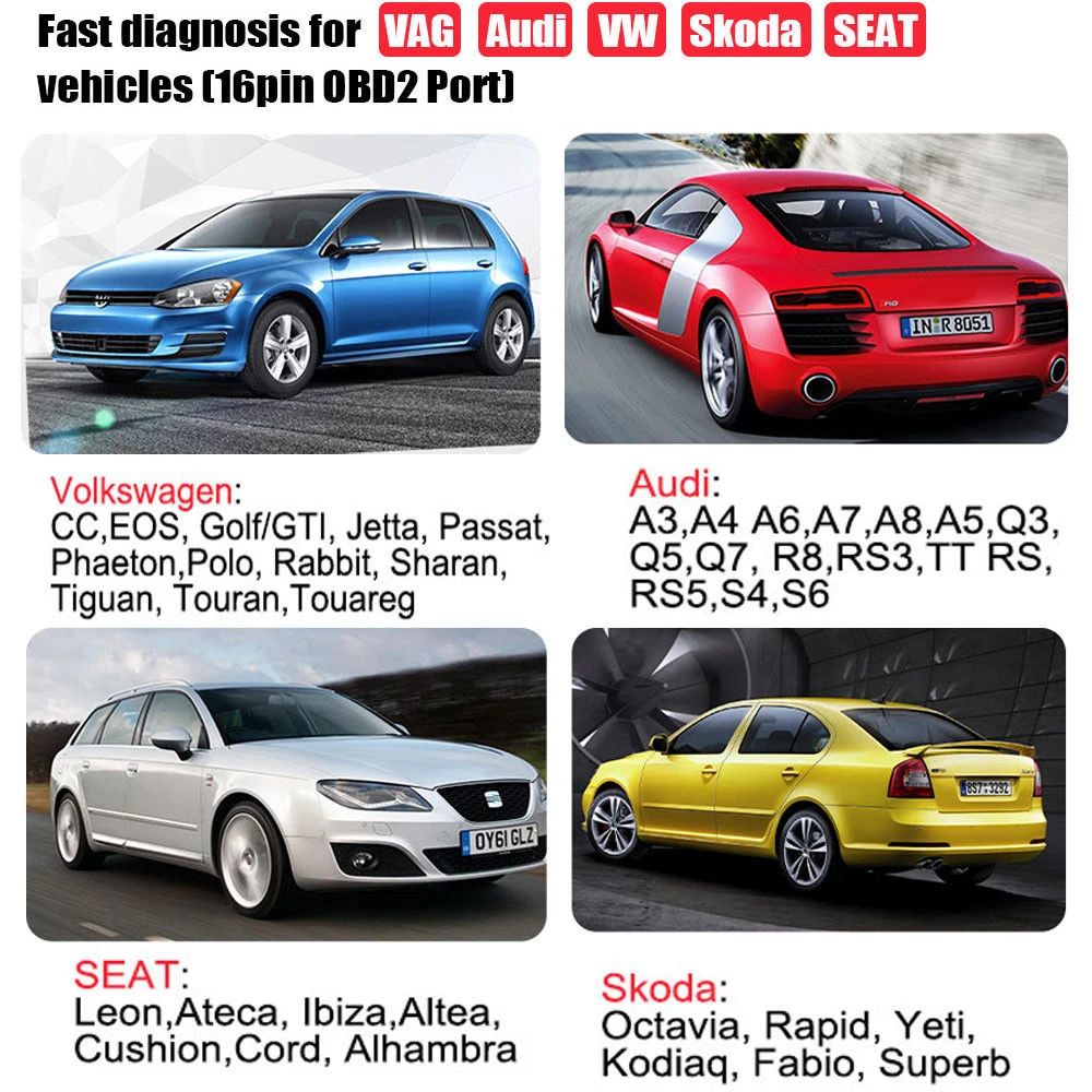 Ancel VD500 OBD2 VW, Audi, Seat un Skoda - kodu lasītājs