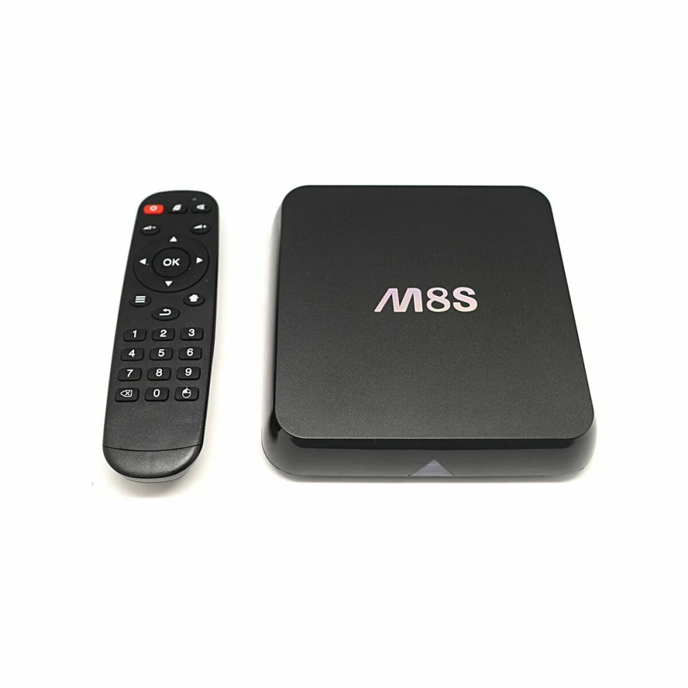 Detalle del mando a distancia incluido con el Android TV Box 4K M8S