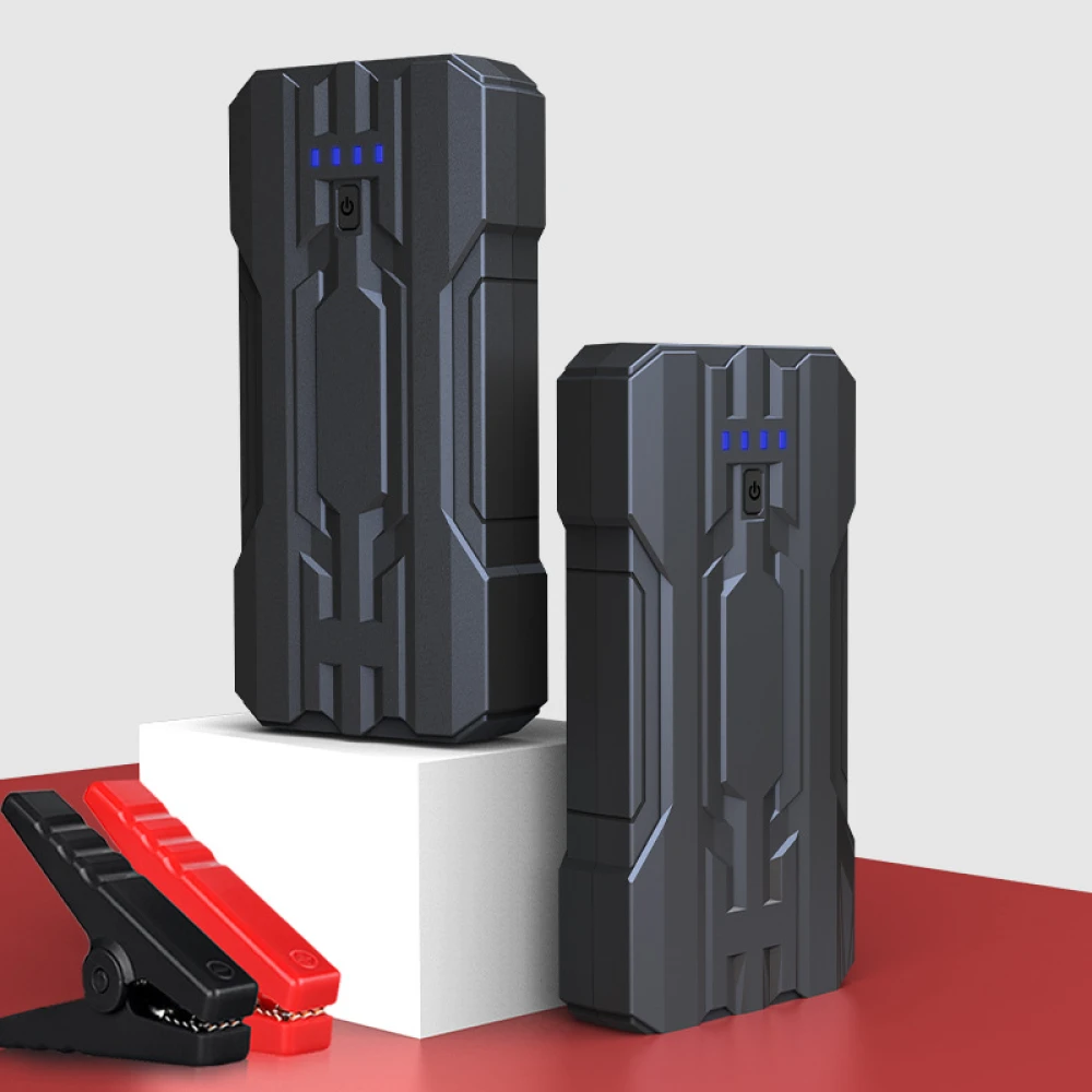 Auto akumulatora jumpstarter 8000mAh S301 kompakts un drošs ar LED SOS lukturīti