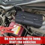 Auto akumulatora jumpstarter 8000mAh S301 kompakts un drošs ar LED SOS lukturīti