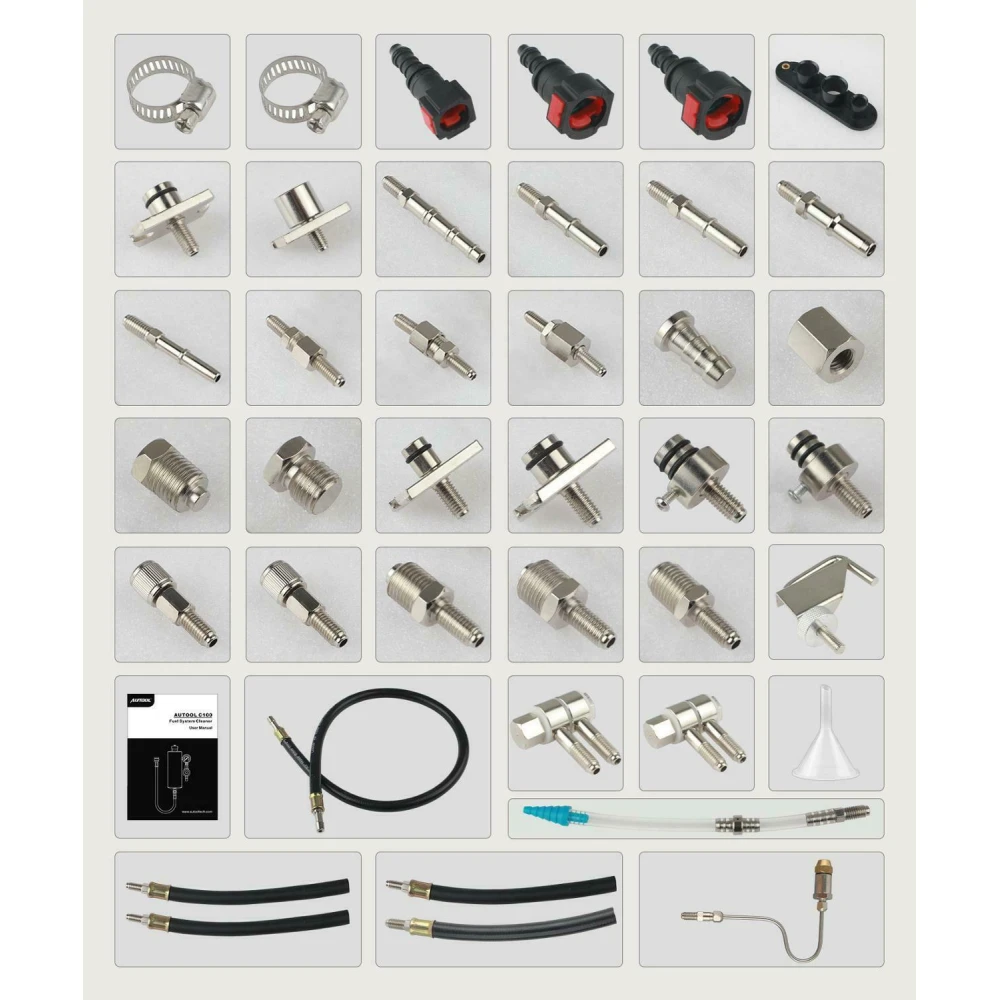 AUTOOL C100 degvielas inžektoru tīrītājs benzīnam ar adapteriem