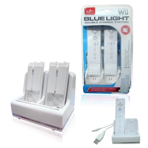 satkit Wii Remote uzlādes bāze 2 pultīm ar akumulatoru un dubulto staciju