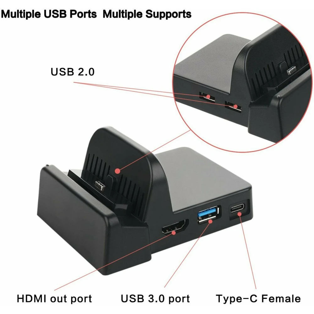 Pārnēsājama dokstacija Nintendo Switch - kompakts HDMI USB mini doks
