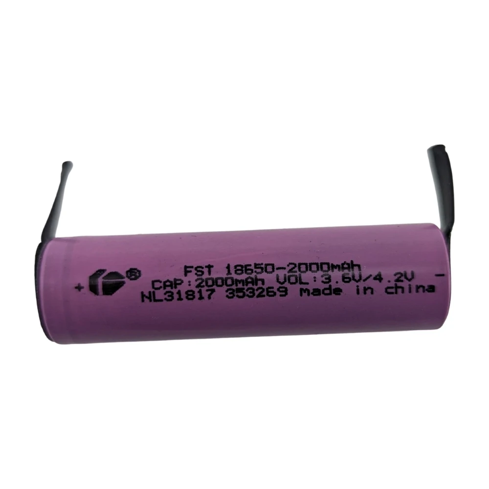 18650 akumulators 2000mAh ar lodēšanas cilni