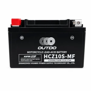 Motocikla Akumulators AGM 12V 9Ah OUTDO HCZ10S-MF - Saderīgs ar Yuasa YTZ10S(-BS) / GTZ10S / ETZ10S