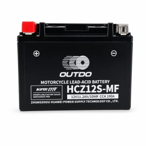 Motocikla Akumulators AGM 12V 11.2Ah OUTDO HCZ12S-MF - Saderīgs ar Yuasa YTZ12S(-BS) / GTZ12S / ETZ12S