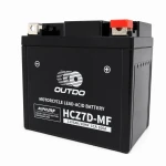 Motocikla akumulators AGM 12V 6Ah OUTDO HCZ7D-MF - Saderīgs ar Yuasa YTZ7S-BS / GTZ7S / ETZ7S