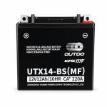 Motocikla Akumulators AGM 12V 12Ah OUTDO UTX14-BS(MF) - Saderīgs ar Yuasa YTX14-BS / GTX14-BS / ETX14-BS
