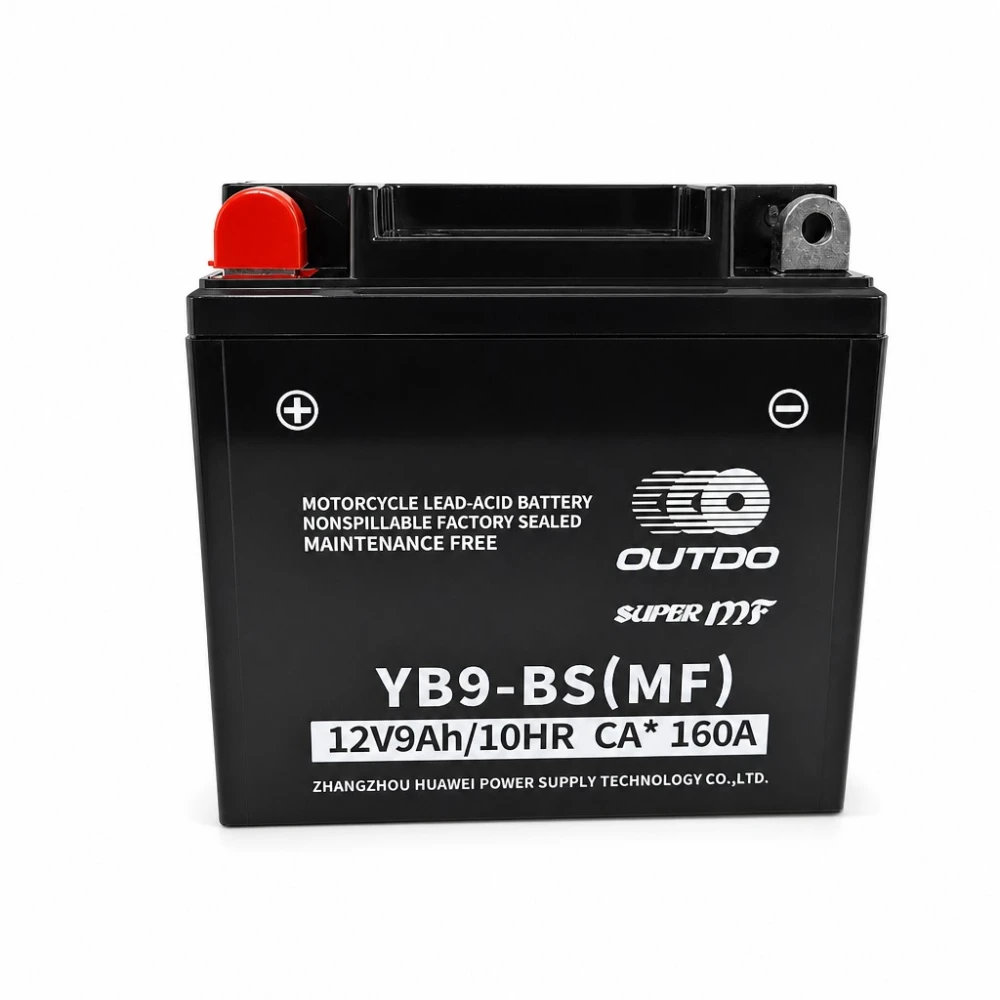 Motocikla Akumulators AGM 12V 9Ah OUTDO YB9-BS(MF) - Saderīgs ar Yuasa YB9-B / GS GM9Z-3B-1 / GS YB9-B / 12N9-4B-1 (flooded)