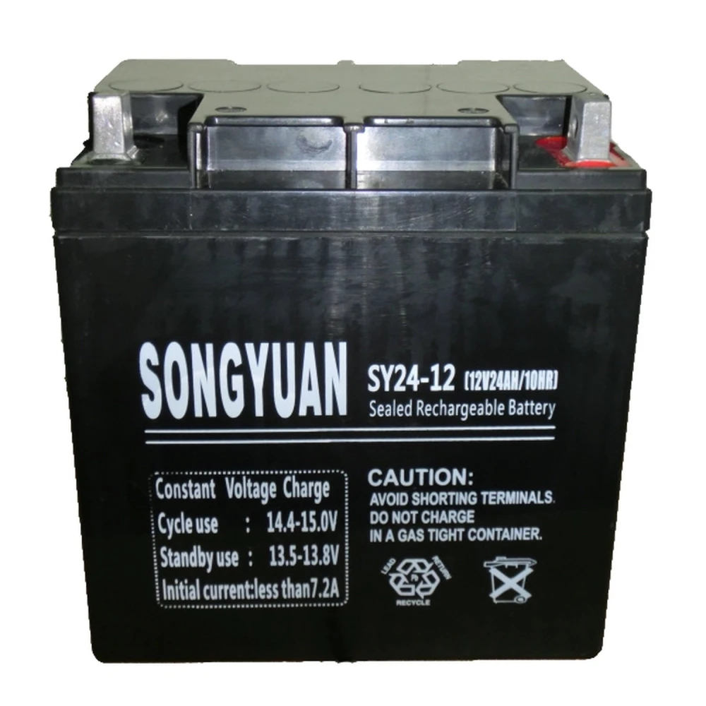Songyuan noslēgts uzlādējams svina akumulators 12V 24Ah SY24-12