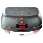 Universāls 46 litru motocikla koferis sudraba - XXL koferis 2 ķiverēm ar slēdzeni