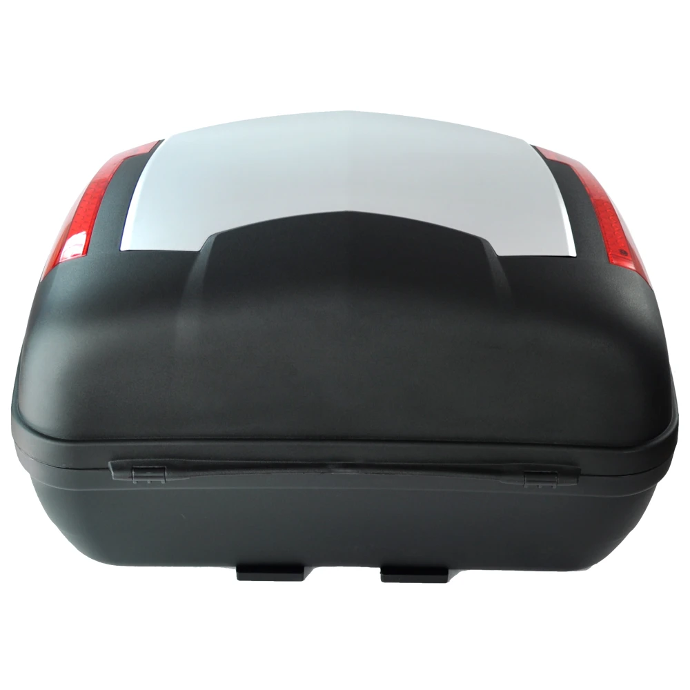 Universāls 46 litru motocikla koferis sudraba - XXL koferis 2 ķiverēm ar slēdzeni