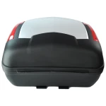 Universāls 46 litru motocikla koferis sudraba - XXL koferis 2 ķiverēm ar slēdzeni