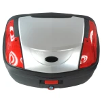 Universāls 46 litru motocikla koferis sudraba - XXL koferis 2 ķiverēm ar slēdzeni