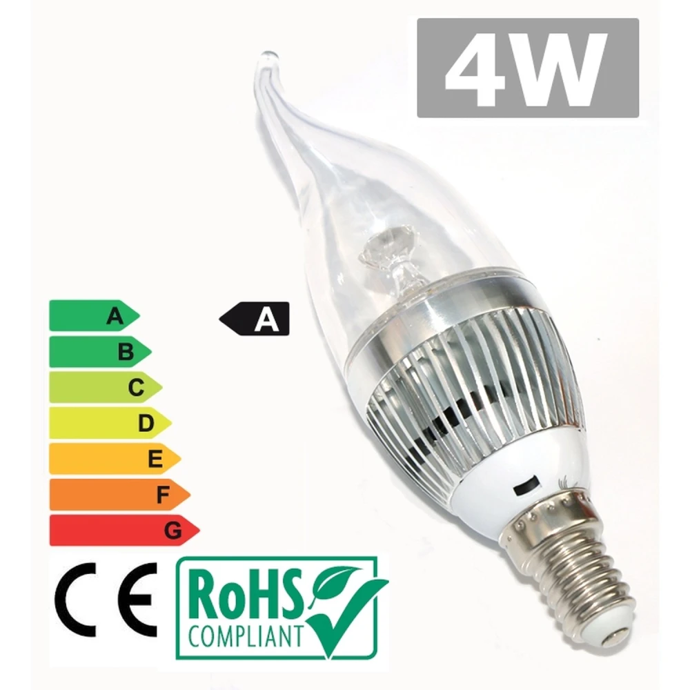 LED spuldze E14 4W 3300K silti baltai un efektīvai apgaismošanai