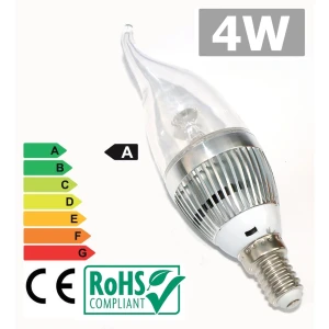 LED spuldze E14 4W 3300K silti baltai un efektīvai apgaismošanai