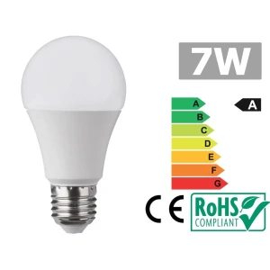 LED spuldze E27 7W 3300K silti balta, ekonomiska un ilgmūžīga