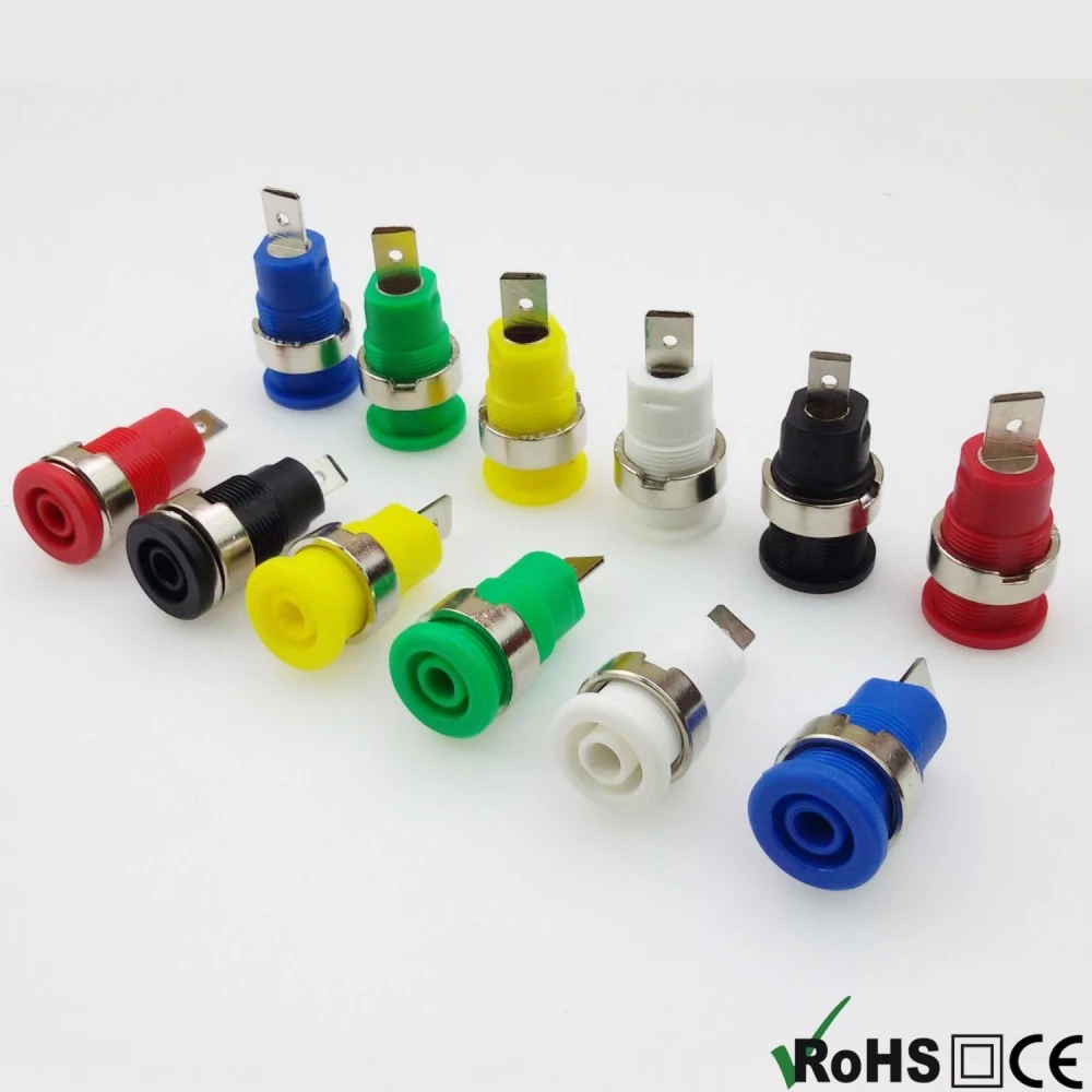 Pack de 2 terminales BS4302 rojo y negro 4mm hembra para conexiones eléctricas