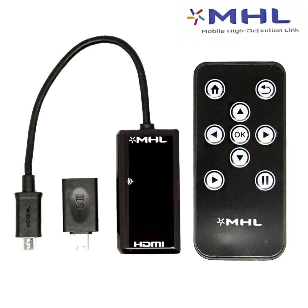 MHL uz HDMI adaptera kabelis ar pulti Galaxy S2, S3, S4, S5, Note 2 un HTC One
