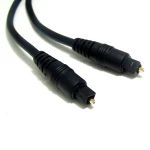 Toslink optiska audio kabelis 2 metri melns vīrietis/vīrietis konsolēm un audio