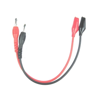 Amass banānu kabelis uz krokodilknaiblēm - 1 m testa kabelis