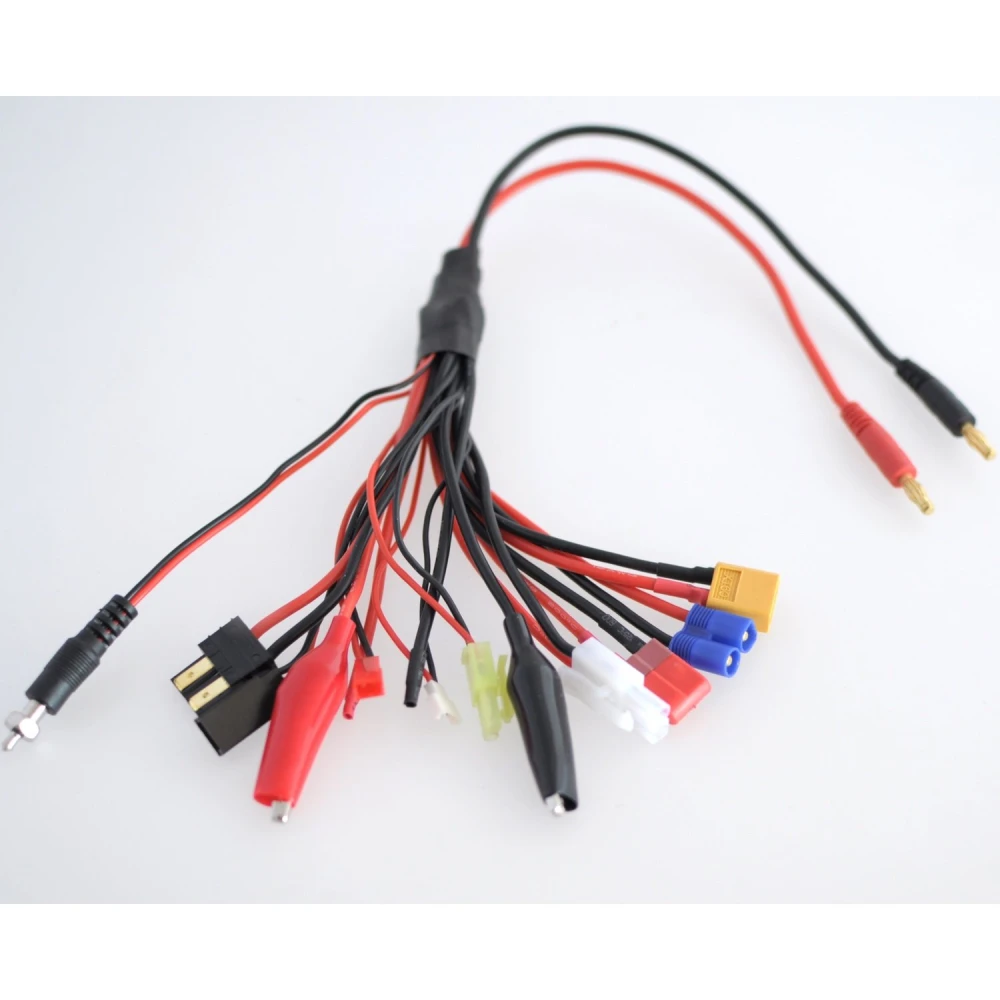 Adaptador de carga múltiple para baterías Lipo RC con conectores XT60, Deans, EC3 y más