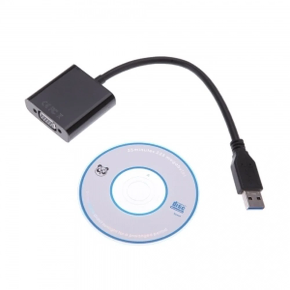 USB 3.0 uz VGA pārveidotāja kabelis monitoram 1080p - satkit