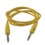 Cable de prueba amarillo 1 metro con conectores banana macho a macho