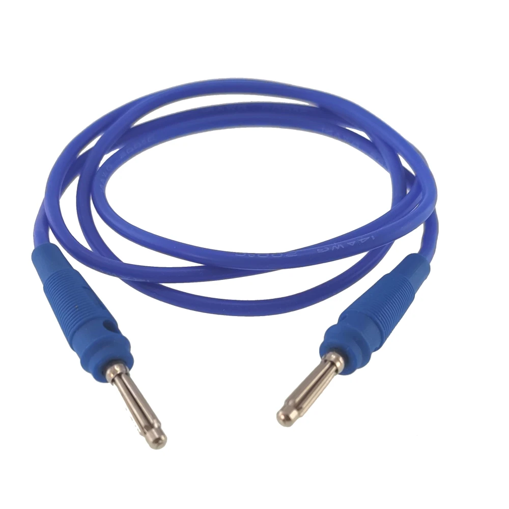Banāna testa vads vīrietis-vīrietis 4mm zils 14AWG silikona Amass