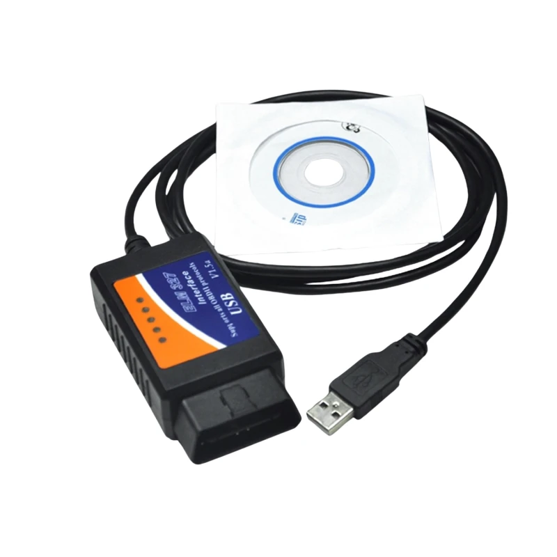 ELM327 USB OBD2 diagnostikas kabelis vairākām markām PC un auto