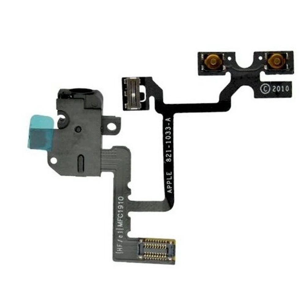 iPhone 4 audio flex kabelis melns - oriģināla remonta detaļa
