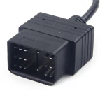 Vista del cable adaptador OBD para Toyota con conectores de 17 y 16 pines