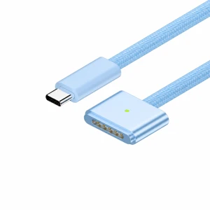 USB-C uz MagSafe 3 140W kabelis MacBook Pro un Air - 2 m pīts, Sky Blue