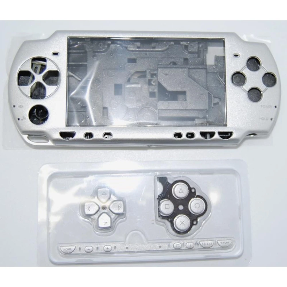 Pilns PSP 2000 Slim korpusa komplekts sudraba krāsā remontam