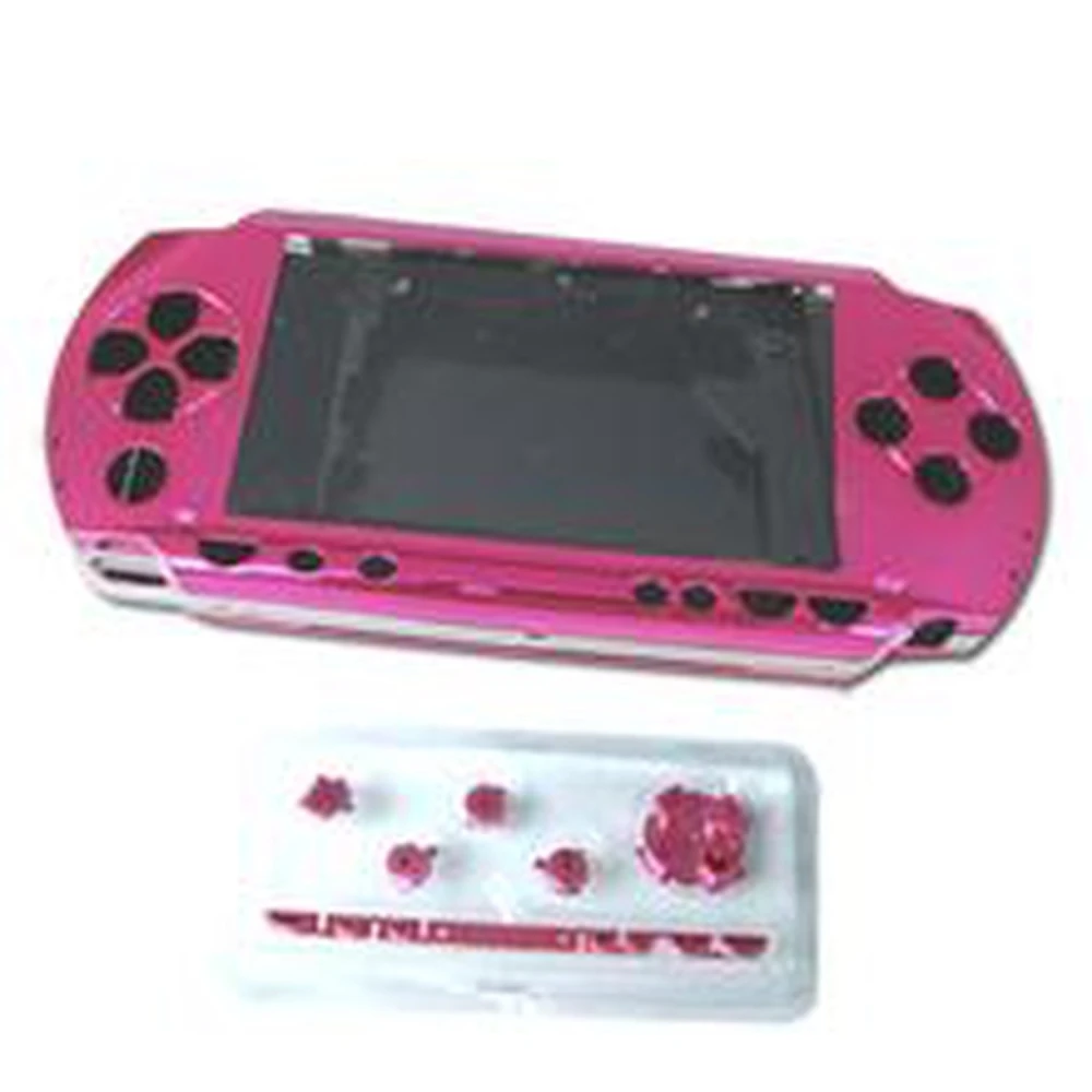 Pilns PSP rozā korpuss ar pogām remontam un personalizēšanai