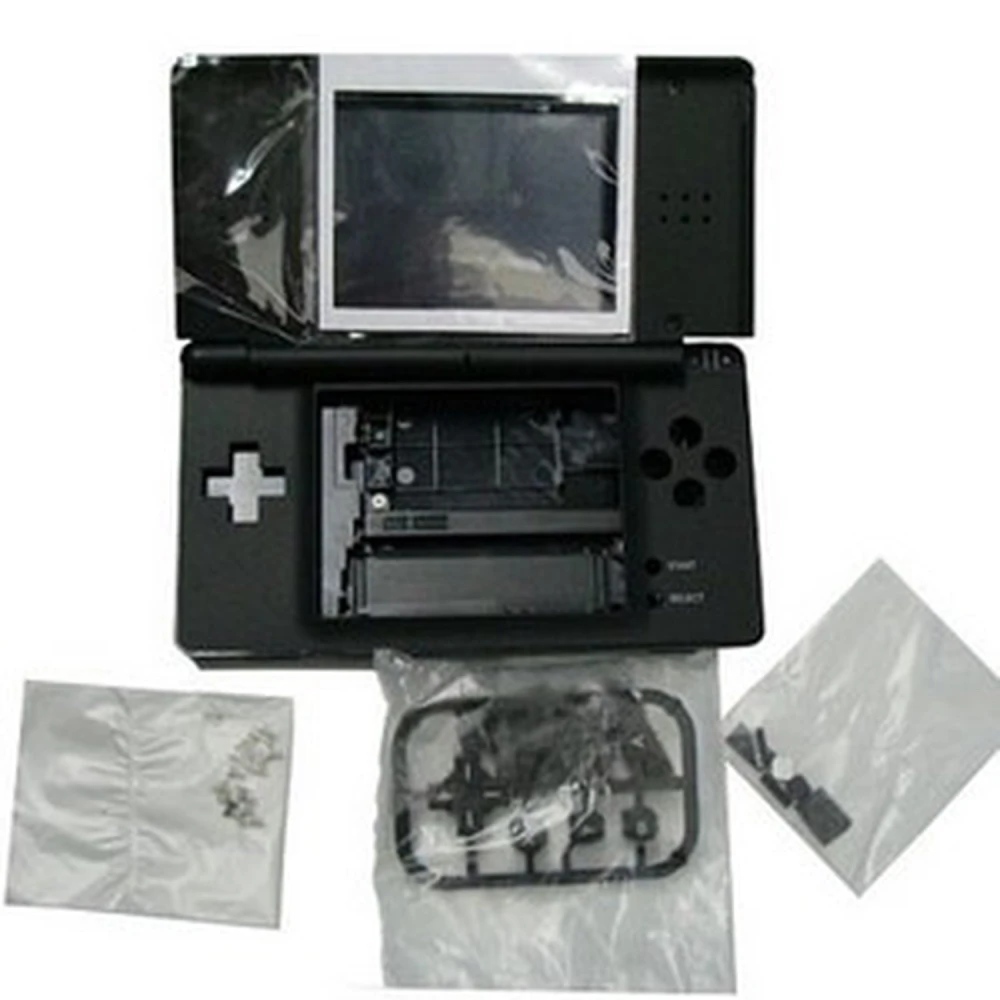 Melns Nintendo DS Lite korpusa nomaiņas komplekts remontam un tunningam