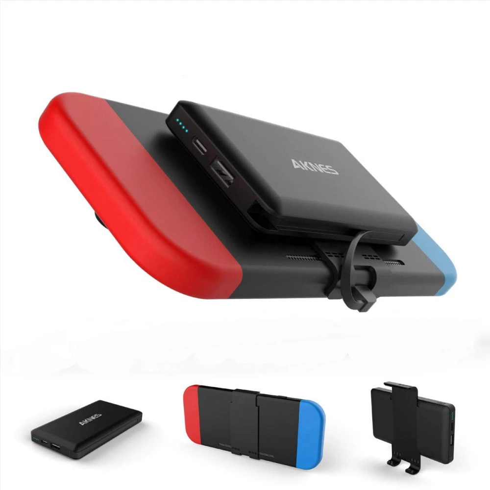 Portatīvais Power Bank Nintendo Switch 10000mAh kompakts melns