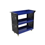 Profesionāls darbnīcas ratiņš ar 3 plauktiem, sānu paplātēm un āķiem