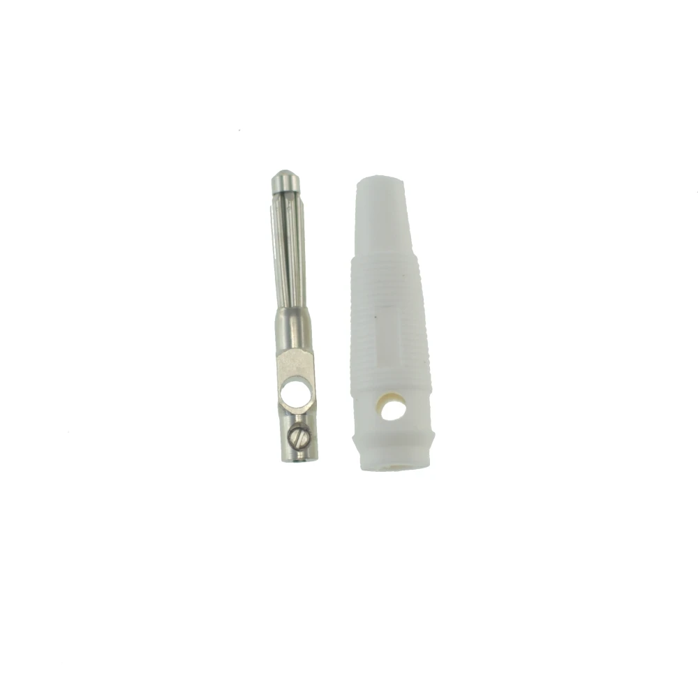 4 mm balts banānu savienotājs BP4526 pielāgotiem kabeļiem Satkit