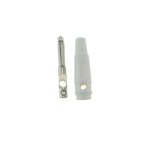 4 mm balts banānu savienotājs BP4526 pielāgotiem kabeļiem Satkit