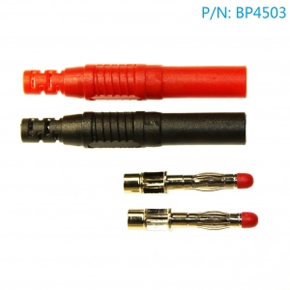 4mm taisnais banāna spraudnis BP4503 ar 1 sarkanu un 1 melnu