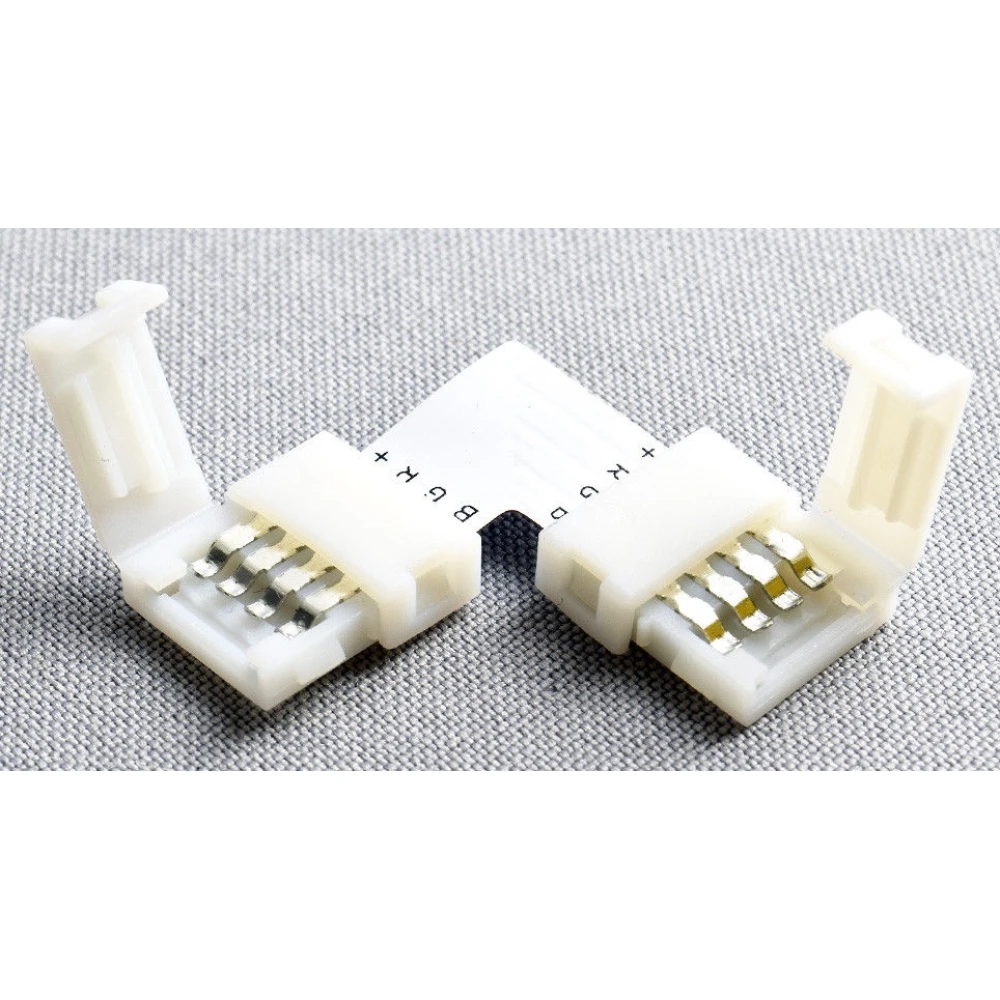LED savienotājs L forma 4 pin 10mm 5050 RGB YourLed