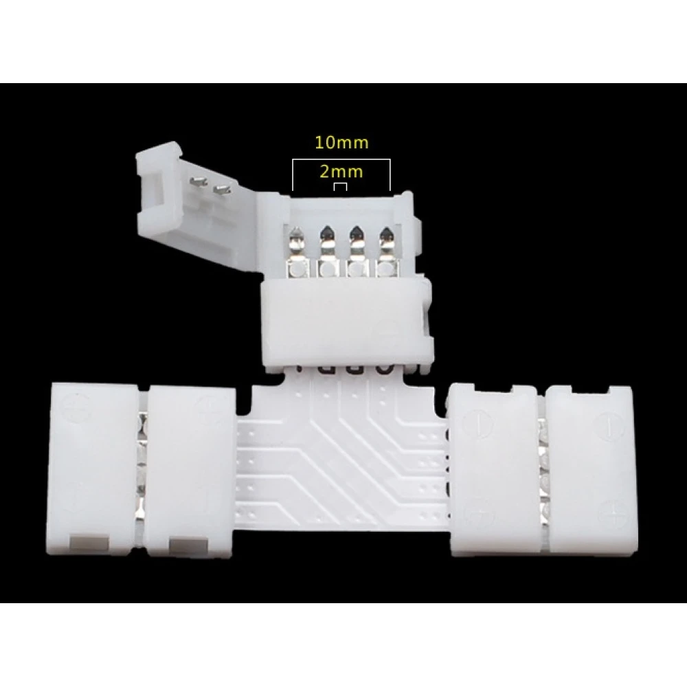 LED T-veida savienotājs 4 pin 10mm 5050 RGB YourLed